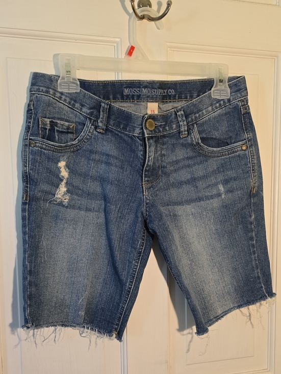 Mossimo Supply Co. Pants - Mossimo Supply Co. Mid-Blue Distressed Denim Cutoff Shorts Size 5